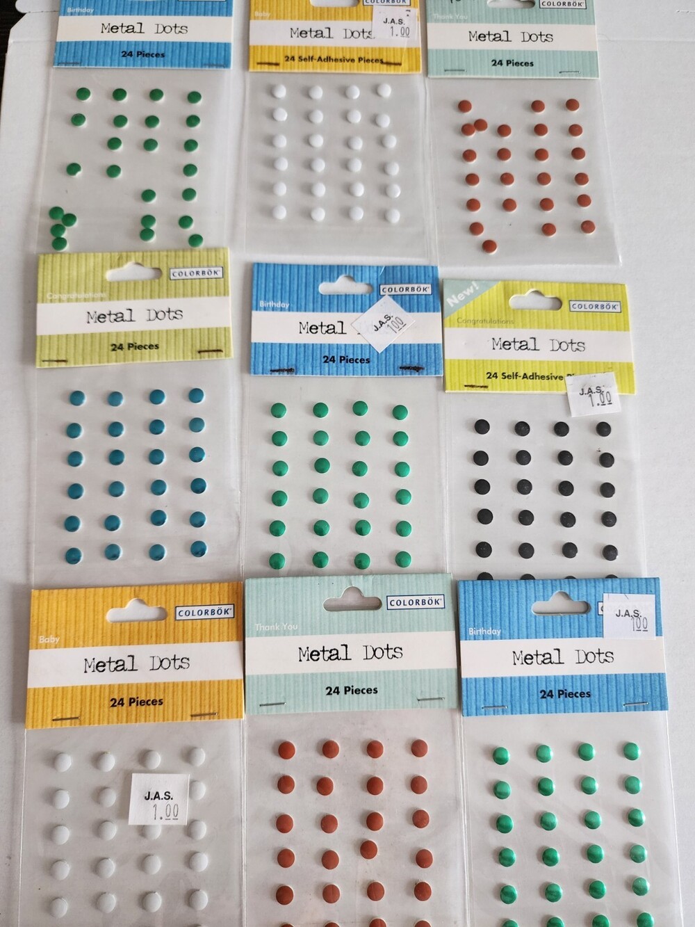 Colorbok New LOT Metal Dot Stickers Scrapbook Embellishments Card Retired #25